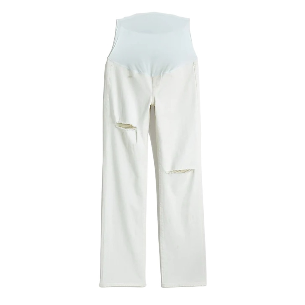 Madewell Maternity Over-the-Belly '90s Straight Jean in Tile White (30P)